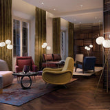 Kushi Floor Lamp by Kundalini, Finish: Black, Brass, Copper, , | Casa Di Luce Lighting