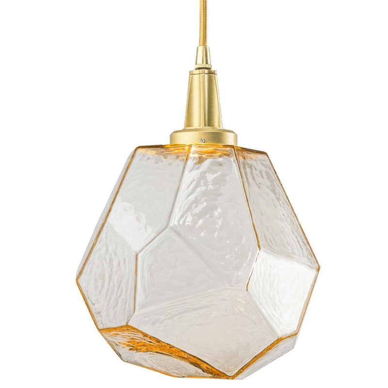 Gem Pendant Light by Hammerton, Color: Amber, Finish: Heritage Brass,  | Casa Di Luce Lighting