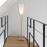 Curve Floor Lamp by CVL, Finish: Satin Brass, Satin Graphite-CVL, Nickel Satin, Satin Copper-CVL, Brass Polished, Polished Graphite-CVL, Nickel Polished, Polished Copper-Mitzi, Size: Small, Large, | Casa Di Luce Lighting