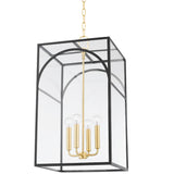 Addison Pendant By Mitzi, Finish: Aged Brass / Textured Black, Size: Medium