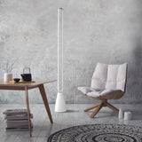 White Stripe Floor Lamp in Living Room