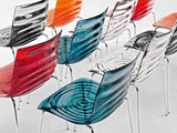 L'eau CB-1273A Chair by Calligaris by Calligaris, Metal Finish: Chrome, Matt Optic White, Satin Finished Steel, Seat Colors: Transparent, Transparent Smoke Grey, Transparent Aquamarine, Transparent Orange, Transparent Red, | Casa Di Luce Lighting