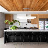 Lenis LED Linear Suspension by Cerno, Finish: Aluminum Brushed, Walnut, Walnut Dark Stained, Color Temperature: 2700K, 3500K, | Casa Di Luce Lighting