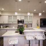 Levis LED Pendant by Cerno, Color: Frosted Polymer, Beech, Brushed Aluminum-Page One, Color Temperature: 2700K, 3500K, Size: Small, Large | Casa Di Luce Lighting