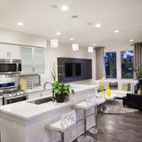 Levis LED Pendant by Cerno, Color: Frosted Polymer, Beech, Brushed Aluminum-Page One, Color Temperature: 2700K, 3500K, Size: Small, Large | Casa Di Luce Lighting