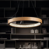 Libe Round Pendant by Masiero, Finish: Burnished Brass, Rovere-Masiero, Wenge-Masiero, Size: Small, Medium, Large, X-Large, | Casa Di Luce Lighting