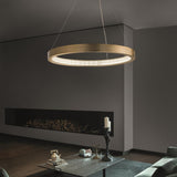 Libe Round Pendant by Masiero, Finish: Burnished Brass, Rovere-Masiero, Wenge-Masiero, Size: Small, Medium, Large, X-Large, | Casa Di Luce Lighting