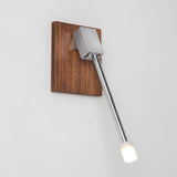 Libri LED Swing Arm Wall Sconce by Cerno, Finish: Aluminum Brushed, White, J-box Backplate: Brushed Aluminium, Walnut, White, Configuration: Right, Left | Casa Di Luce Lighting