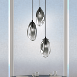 Liquid 3 Light Chandelier by Sonneman, Color: Clear, White, Smokey, Size: Small, Large, | Casa Di Luce Lighting