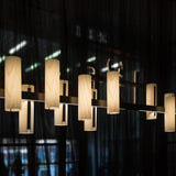 Black Note Keys LED Linear Suspension by LZF Lamps, Finish: Black Matte, Matt Ivory, Black Nickel, Gold, Wood Color: White Ivory-LZF, Cherry-LZF, Beech-LZF, Grey-LZF, | Casa Di Luce Lighting