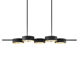 Brushed Gold and Matt Black Sound BIL5 Suspension Lamp by Masiero