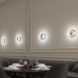 Meclisse Wall Sconce by Sonneman, Color: Clear, Etched, Finish: Black, Polish Chrome, | Casa Di Luce Lighting