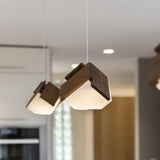 Mica LED Pendant by Cerno, Color Temperature: 2700K, 3500K, Size: Small, Large, Wood Color: Walnut-LZF, Walnut Dark Stained-Cerno | Casa Di Luce Lighting