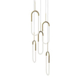 Huron LED 5-Light Pendant by Kuzco, Finish: Black, Chrome, Natural Brass, , | Casa Di Luce Lighting