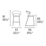 New York CB-1087-LH Leather Counter Chair by Calligaris by CDL (Casa Di Luce Collection), Seat Colors: Optic White Leather, Black Leather, , | Casa Di Luce Lighting