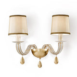 Noblesse A2 Wall Sconce by Masiero, Finish: Ivory and Gold-Masiero, Shiny White and Silver-Masiero, , | Casa Di Luce Lighting