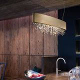 Ola S4 OV 100 Chandelier by Masiero, Color: Matt White Frame Cold Pendants-Masiero, Gold Leaf Frame Amber Pendants-Masiero, Copper Leaf Frame Copper Pendants-Masiero, Oxide Red Frame Cold Pendants-Masiero, Blue Navy Frame Amber Pendants-Masiero, Matt Bronze Frame Warm Pendants-Masiero, Burnished Frame Amber Pendants-Masiero, Matt Black Frame Smoky Pendants-Masiero, Silver Leaf Frame Transparent Pendants-Masiero, Light Option: E12, LED, | Casa Di Luce Lighting