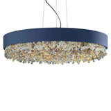 Ola S6 Pendant by Masiero, Color: Blue Navy Frame Amber Pendants-Masiero, Light Option: E26, Size: Large | Casa Di Luce Lighting