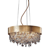 Ola S6 Pendant by Masiero, Color: Gold Leaf Frame Amber Pendants-Masiero, Light Option: LED, Size: Small | Casa Di Luce Lighting