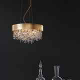 Ola S6 Pendant by Masiero, Color: Matt White Frame Cold Pendants-Masiero, Gold Leaf Frame Amber Pendants-Masiero, Copper Leaf Frame Copper Pendants-Masiero, Oxide Red Frame Cold Pendants-Masiero, Blue Navy Frame Amber Pendants-Masiero, Matt Bronze Frame Warm Pendants-Masiero, Burnished Frame Amber Pendants-Masiero, Matt Black Frame Smoky Pendants-Masiero, Silver Leaf Frame Transparent Pendants-Masiero, Light Option: E12, LED, E26, Size: Small, Medium, Large | Casa Di Luce Lighting