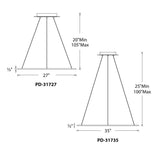 Illusion dweLED Pendant by W.A.C. Lighting, Finish: Black, Titanium, Size: 35 Inch, 27 Inch, | Casa Di Luce Lighting