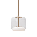Enkel Pendant by Kuzco, Finish: Clear/Vintage Brass, Smoked/Brushed Nickel, Size: Small, Large, | Casa Di Luce Lighting