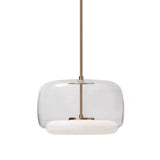 Enkel Pendant by Kuzco, Finish: Clear/Vintage Brass, Size: Large, | Casa Di Luce Lighting