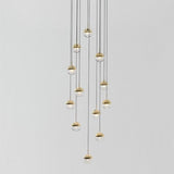 Dora 12 LED Multipoint Pendant Light by Seed Design, Finish: Chrome, Copper, Matt Black, Brass, Ring Option: Without Ring, With Ring, | Casa Di Luce Lighting