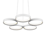 Cassio 5 Ring Pendant Light - White