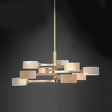Brahma 1733/6+3 Chandelier by Pedret, Finish: Satin Brass, Satin Nickel, , | Casa Di Luce Lighting