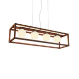 Cubic Linear Pendant Light By Accord, Color: Imbuia, Size: 4 Lights, ,| Casa Di Luce Lighting
