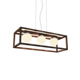 Cubic Linear Pendant Light - American Walnut