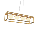 Cubic Linear Pendant Light By Accord, Color: Maple, Size: 4 Lights, ,| Casa Di Luce Lighting