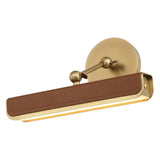 Vintage Brass with Cognac Leather Valise Picture Light by Alora