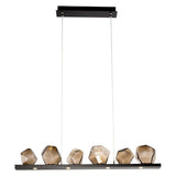 Gem Linear Chandelier by Hammerton, Color: Smoke, Finish: Matt Black, Size: Small | Casa Di Luce Lighting