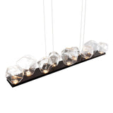 Gem Linear Chandelier by Hammerton, Color: Clear, Finish: Matt Black, Size: Small | Casa Di Luce Lighting