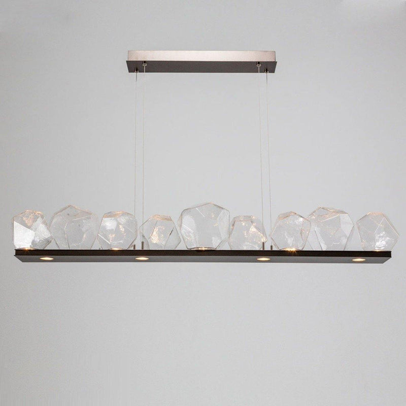 Gem Linear Chandelier by Hammerton, Color: Clear, Finish: Flat Bronze, Size: Medium | Casa Di Luce Lighting