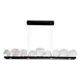 Gem Linear Chandelier by Hammerton, Color: Amber, Finish: Matt Black, Size: Large | Casa Di Luce Lighting