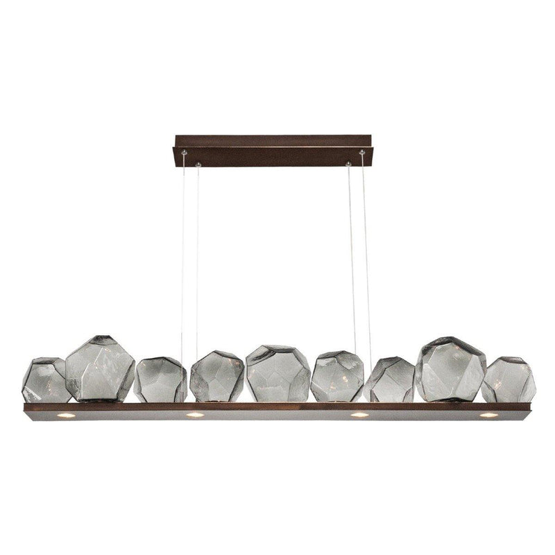 Gem Linear Chandelier by Hammerton, Color: Clear, Finish: Bronze Oil Rubbed, Size: Large | Casa Di Luce Lighting