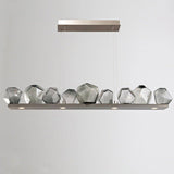 Gem Linear Chandelier by Hammerton, Color: Smoke, Finish: Nickel Satin, Size: Medium | Casa Di Luce Lighting