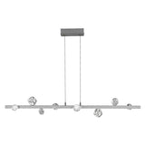 Metallic Beige Silver Stella Linear Suspension by Hammerton Studio