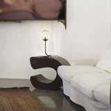 Matt Black Amber Transparent Puppet Table Lamp by Vistosi