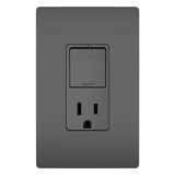 Black Radiant Single-Pole 3-Way Switch with 15A Tamper Resistant Outlet by Legrand Radiant