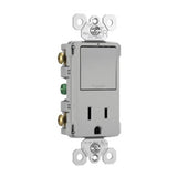 Grey Radiant Single-Pole 3-Way Switch with 15A Tamper Resistant Outlet by Legrand Radiant
