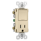 Ivory Radiant Single-Pole 3-Way Switch with 15A Tamper Resistant Outlet by Legrand Radiant