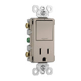 Nickel Radiant Single-Pole 3-Way Switch with 15A Tamper Resistant Outlet by Legrand Radiant