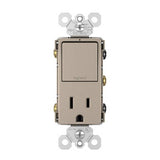 Nickel Radiant Single-Pole 3-Way Switch with 15A Tamper Resistant Outlet by Legrand Radiant