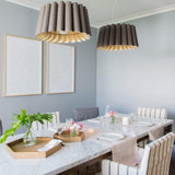 Large Grey Oak Renata Pendant in Dining Room