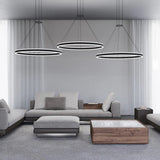 Double Corona Ring Pendant By Sonneman Lighting, Finish: Satin Black, Size: X Large