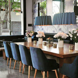 Blue Small Renata Oval Suspension in Restaurant